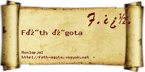 Fáth Ágota névjegykártya